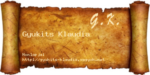 Gyukits Klaudia névjegykártya